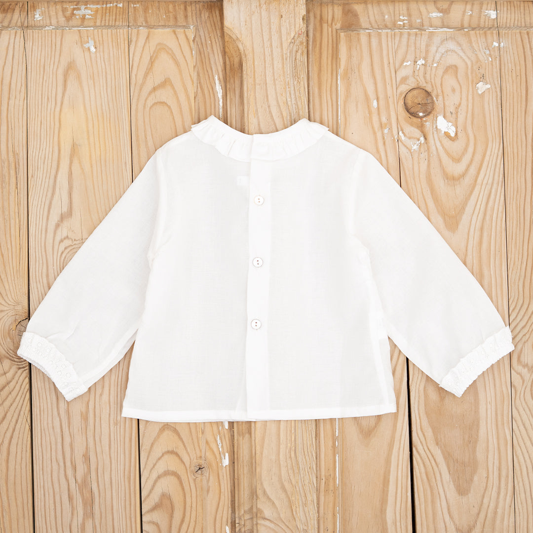 Blusa bebé batista blanco manga – HABANA KIDS